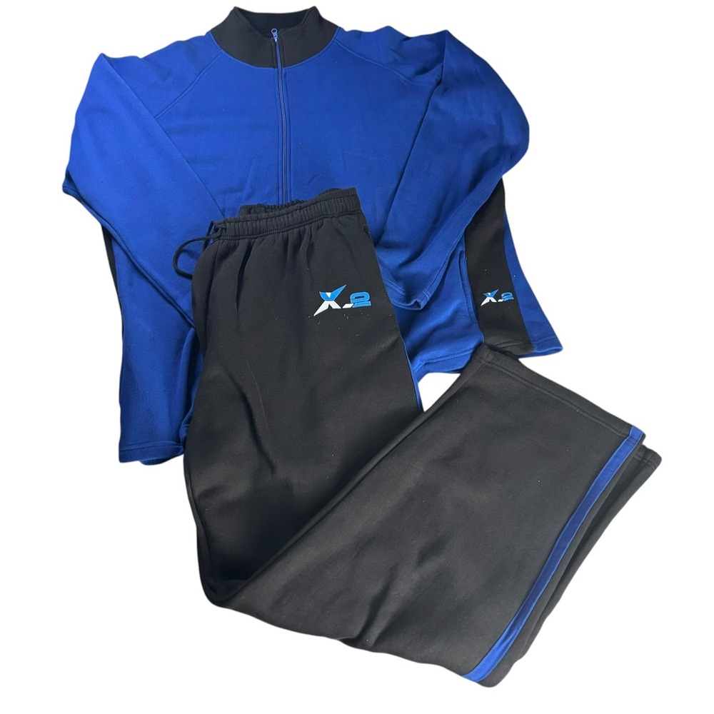 X2 Skyline Wears Tracksuit Mens XXXL Blue Black Full Zip Jacket Sweatpants Set